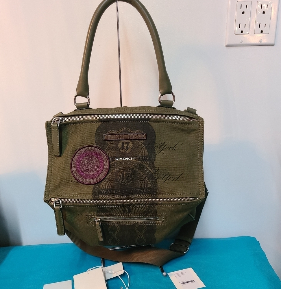 Givenchy Canvas Leather Trim Handbag